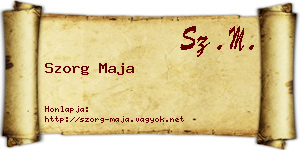 Szorg Maja névjegykártya